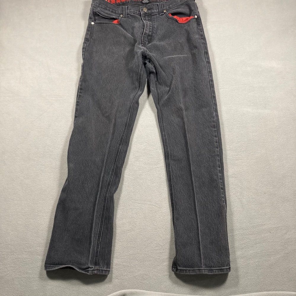 Linea Uomo Jeans Mens 34 Black Straight Leg Stretch